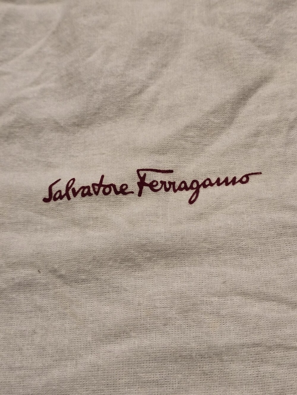 Salvatore Ferragamo larger size, cream dust bag, approx 24" X 20", Red Accents - Picture 2 of 6